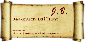 Jankovich Bálint névjegykártya