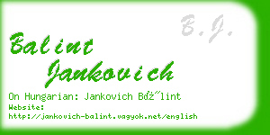 balint jankovich business card